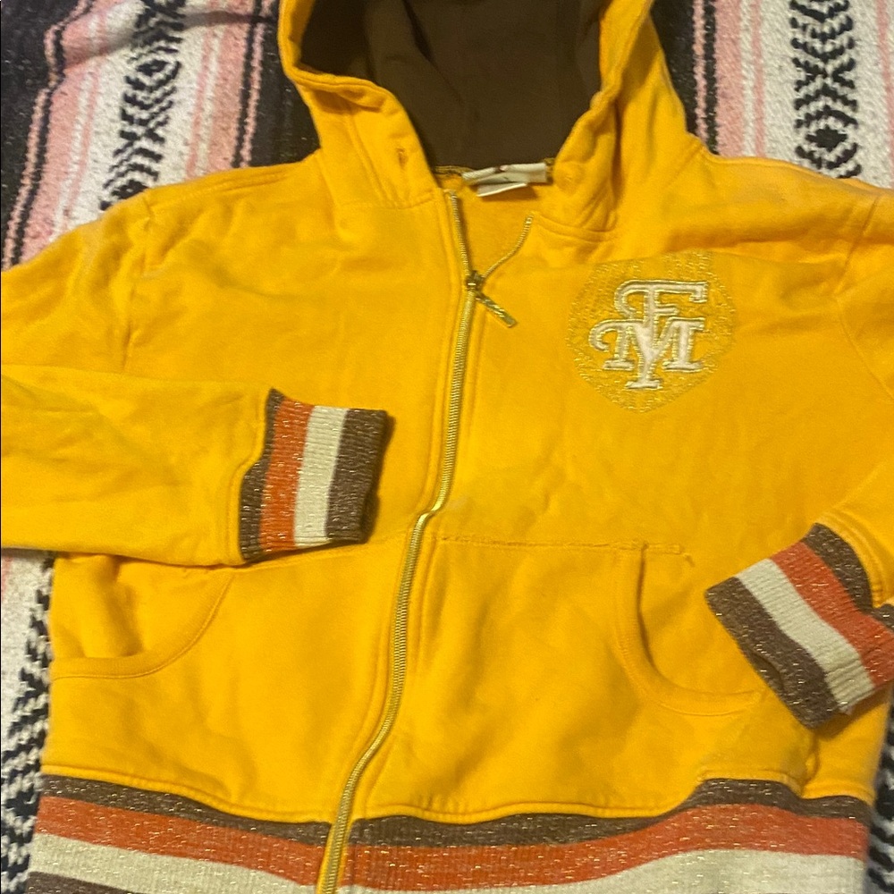 Apple Bottoms Golden Hoodie with Striped Accents